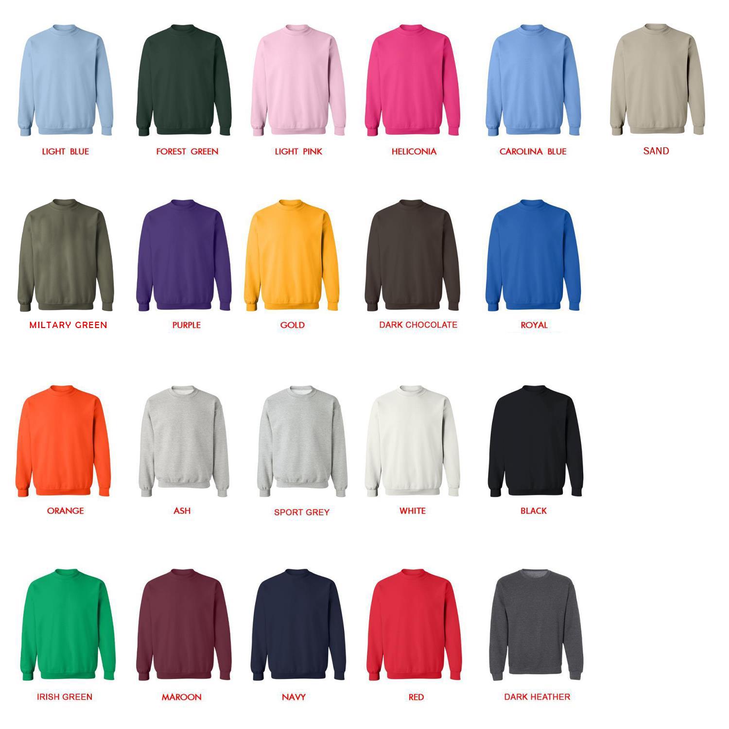 sweatshirt color chart - Clevatess Merch